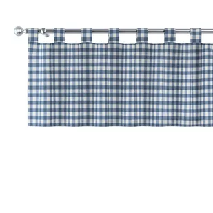 Dekoria Lambrekin na szelkach granatowo biała kratka 1,5x1,5cm) 130 × 40 cm Quadro 1356-136-01 - Zasłony - miniaturka - grafika 1
