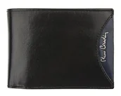 Portfele - Skórzany portfel męski Pierre Cardin – czarny z niebieską wstawką, RFID TILAK29 8805 - miniaturka - grafika 1