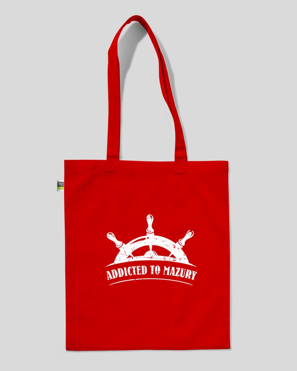 torba bawełniana na prezent na zakupy ADDICTED TO MAZURY Czerwony