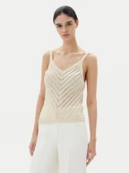 Koszulki i topy damskie - Vero Moda Top Peru 10326463 Beżowy Regular Fit - miniaturka - grafika 1