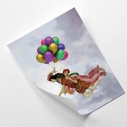 Plakaty - Plakat FEEBY Dwie osoby lecące na balonach - Jose Luis Guerrero 60x90 - miniaturka - grafika 1