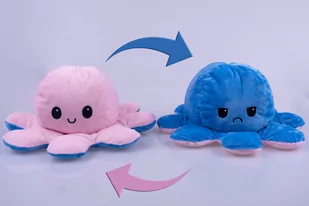 Maskotka ośmiornica dwustronna 40 cm, niebiesko-różowa - Maskotki i pluszaki - miniaturka - grafika 1