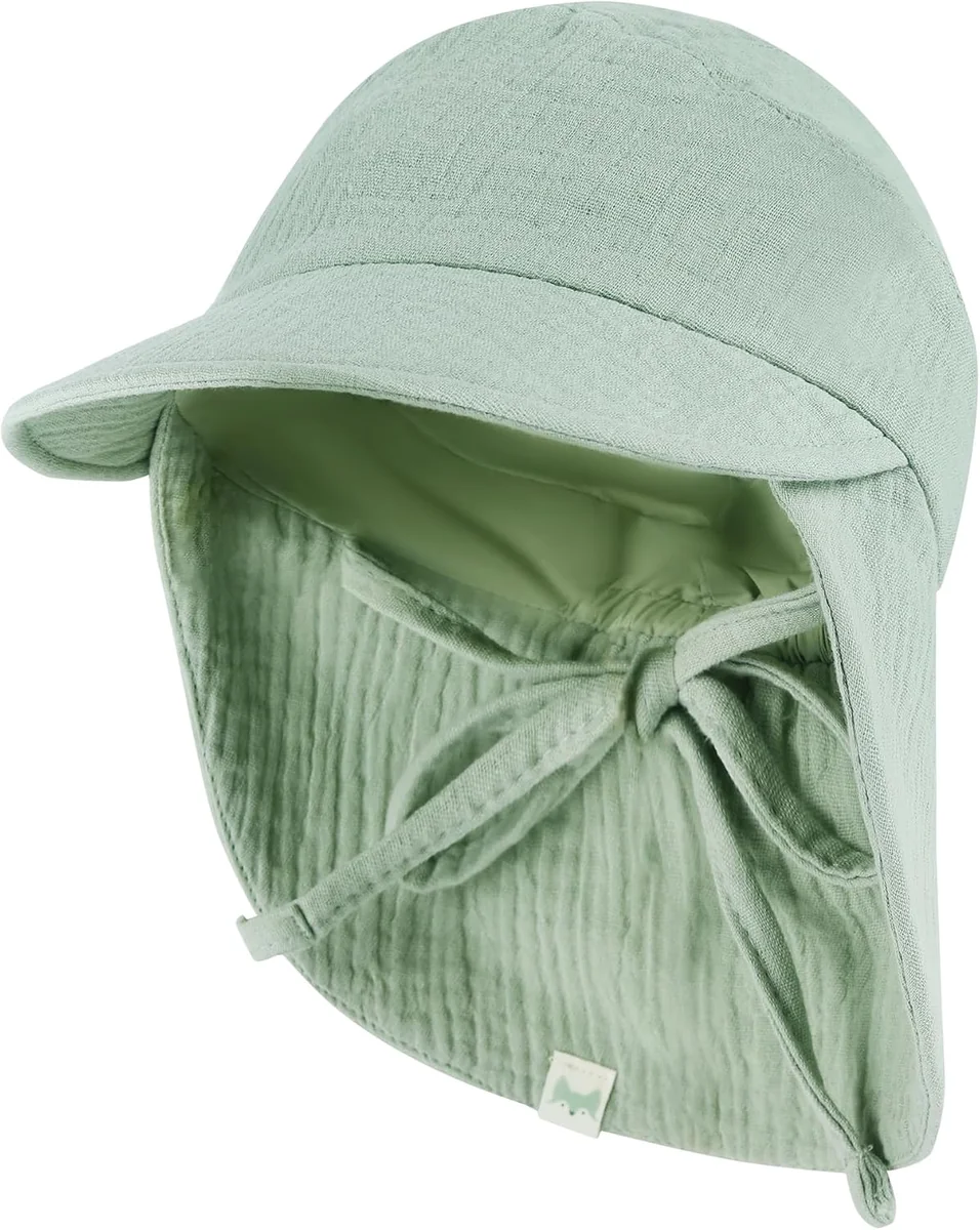 Muślinowa czapka z daszkiem ochrona UV UPF 50+ dla dzieci uniseks 52-53 cm