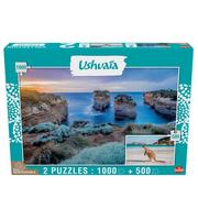 Puzzle - Goliath - Puzzle Adulte - Kolekcja Ushuaya - 2 puzzle : Island Archway (Australia - 1000 sztuk) i kangur (Australia - 500 sztuk) - miniaturka - grafika 1