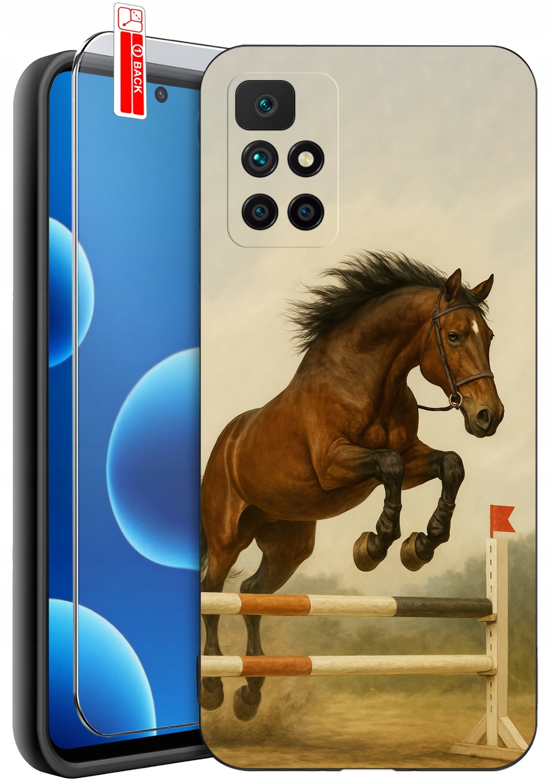 krainaGSM Etui Do Xiaomi Redmi 10 Wzory Silikonowe Matt Case + Szkło 9H