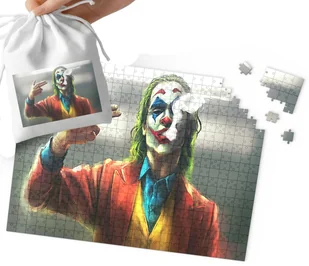 PUZZLE - BATMAN JOKER WZORY Z FILMÓW I GIER 24el + WORECZEK - Puzzle - miniaturka - grafika 1