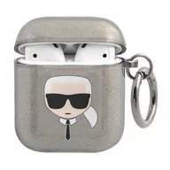 Akcesoria do słuchawek - Apple Karl Lagerfeld Karl Lagerfeld Etui Karl Lagerfeld KLA2UKHGK AirPods cover czarny/black Glitter Karl`s Head KLD747BLK - miniaturka - grafika 1