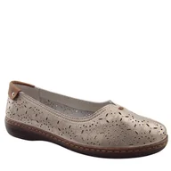 Baleriny - Evento 25PB17-8357 damskie baleriny skórzane ażurowe - miniaturka - grafika 1