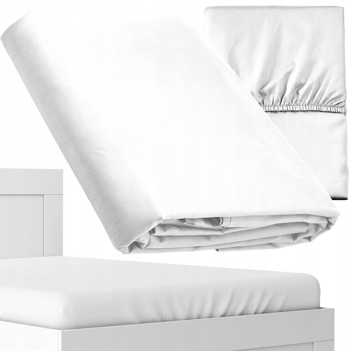 Deco4Home Prześcieradło Microsatyna Pure 160x200cm Białe
