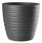 Donice - Doniczka na kwiaty z podstawką 17 cm, antracytowa - miniaturka - grafika 1