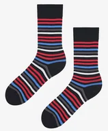 Skarpetki męskie - SKARPETY MARILYN MEN STRIPES MULTI (kolor czarny - czerwony, rozmiar 41-45) - miniaturka - grafika 1