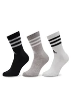 Skarpetki damskie - adidas Skarpety wysokie unisex 3-Stripes Cushioned Crew Socks 3 Pairs IC1323 Szary - miniaturka - grafika 1