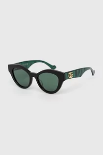 Okulary przeciwsłoneczne - Gucci okulary przeciwsłoneczne damskie kolor zielony - grafika 1