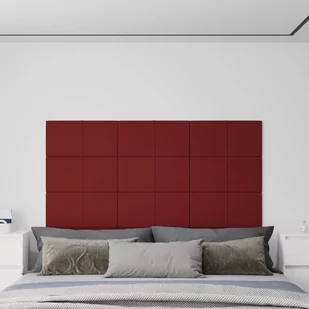 Panele ścienne, 12 szt, kolor wina, 60x30 cm, tkanina, 2,16 m² - Dekoracje domu - miniaturka - grafika 1