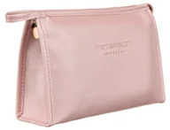 Kosmetyczki, organizery i kuferki - Kosmetyczka damska na suwak ze skóry ekologicznej Peterson, różowa - miniaturka - grafika 1