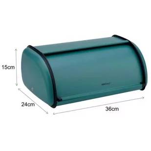 CHLEBAK STALOWY MAŁY 36CM KINGHOFF KH-1755 ZIELONY - Chlebaki - miniaturka - grafika 4
