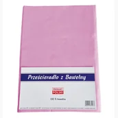 Prześcieradła - Prześcieradło bawełniane bez gumki 140x200 noris różowe - miniaturka - grafika 1