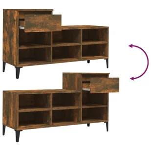 Półka na buty, przydymiony dąb, 102x36x60 cm - Szafki na buty - miniaturka - grafika 10