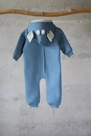 Kombinezony dla dzieci - Kombinezon z kapturem z uszami jelonka błękitny - miniaturka - grafika 1