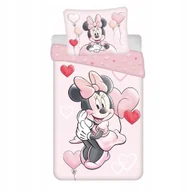 Pościel dla dzieci - Komplet pościeli Myszka Minnie 140x200 - serduszka, bawełna - miniaturka - grafika 1