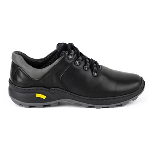 Buty męskie trekkingowe skórzane 890MA czarne - Buty Olivier - Buty trekkingowe męskie - miniaturka - grafika 1