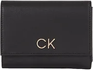 Portfele - Calvin Klein Damskie portfele RE-Lock MD Trifold Ck Black, jeden rozmiar, Ck czarny, Rozmiar Uniwersalny - miniaturka - grafika 1