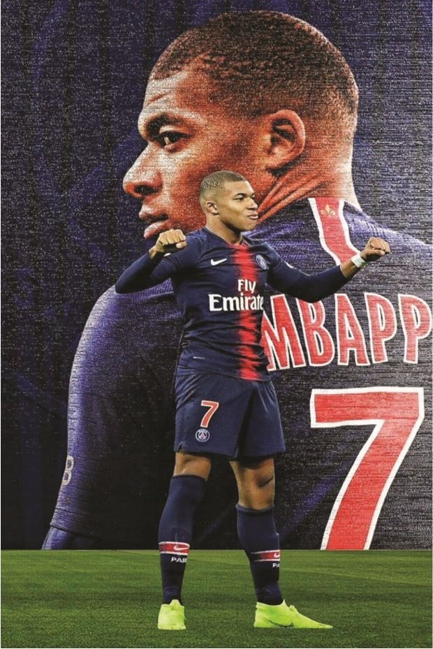 PODKŁADKA POD MYSZ Z Nadrukiem 22x18 cm Piłkarski Kylian Mbappe PSG Prezent