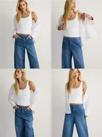 Spodnie damskie - Reserved - Jeansy wide leg baggy - niebieski - miniaturka - grafika 1