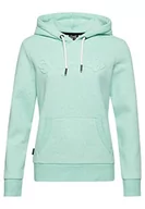 Bluzy damskie - Superdry Vintage Cooper Emboss Hood Damska bluza, Minted Green Marl, 36 - miniaturka - grafika 1