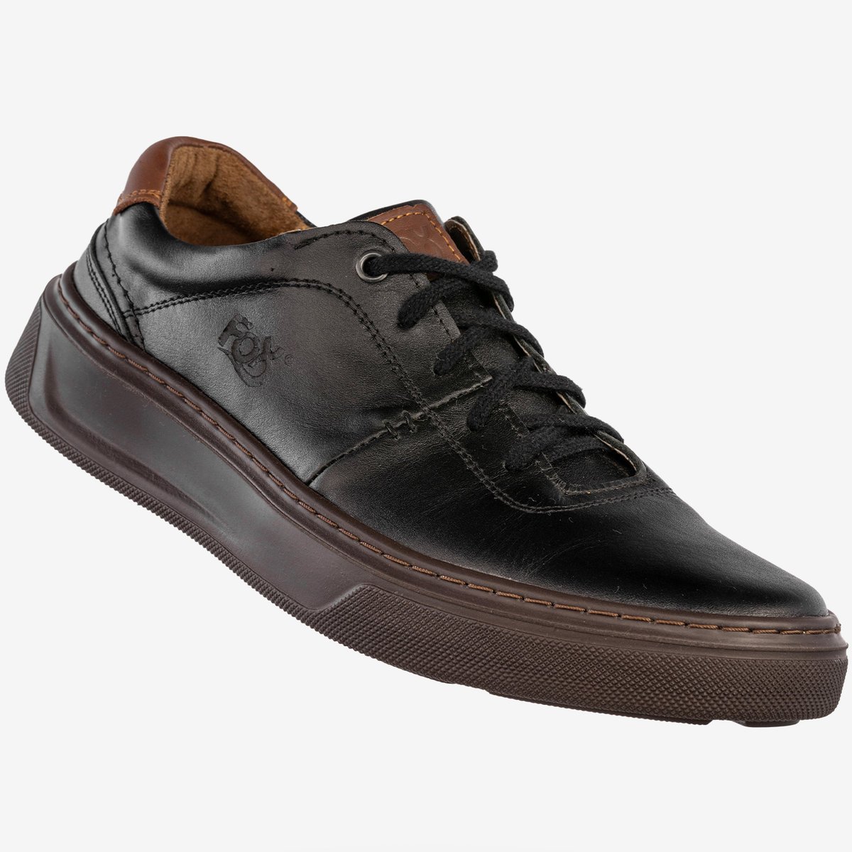 Półbuty Męskie Skórzane Buty Wizytowe Klasyczne Miejskie Czarne Fox Czarny 41