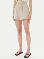 Spodenki damskie - Vero Moda Szorty materiałowe Natali 10279687 Beżowy Baggy Fit - miniaturka - grafika 1