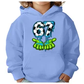 Bluzy dla dziewczynek - BLUZA DZIECIĘCA Z KAPTUREM 67 SIX SEVEN PIŁKA VIRAL 122-128 PREZENT - miniaturka - grafika 1