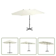 Parasole ogrodowe - The Living Store Parasol ogrodowy na słupku aluminiowym - 460 x 270 cm - piaskowy - Parasol - miniaturka - grafika 1