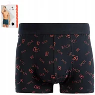 Majtki męskie - BOKSERKI MAJTKI MĘSKIE BAWEŁNIANE PREZENT WALENTYNKI MORAJ XL BLACK - miniaturka - grafika 1