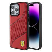 Etui i futerały do telefonów - Ferrari FEHCP15LPWAR iPhone 15 Pro 6.1" czerwony/red hardcase Perforated Waves Metal Logo - miniaturka - grafika 1