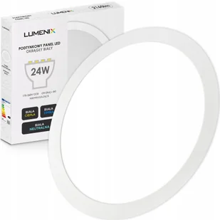 Panel plafon sufitowy Led Podtynkowy Okrągły 24W 2160lm Nie mruga CCD Slim - Lampy sufitowe - miniaturka - grafika 1