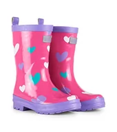 Kalosze damskie - Hatley kalosze dziewczęce z nadrukiem Wellington Rain Boots, różowy - Pink Sweethearts 650-39 eu - miniaturka - grafika 1