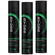 Kosmetyki do stylizacji włosów - Bardzo mocny spray do włosów Max Hold Syoss 3x300 ml - miniaturka - grafika 1