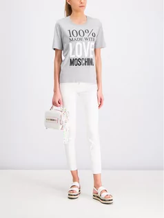 Koszulki i topy damskie - Love Moschino T-Shirt W4F151IM3517 Szary Regular Fit - grafika 1