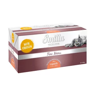 Smilla Fine Menu, z nadzieniem, 8 x 100 g - Kurczak, łosoś, szpinak - Mokra karma dla kotów - miniaturka - grafika 1