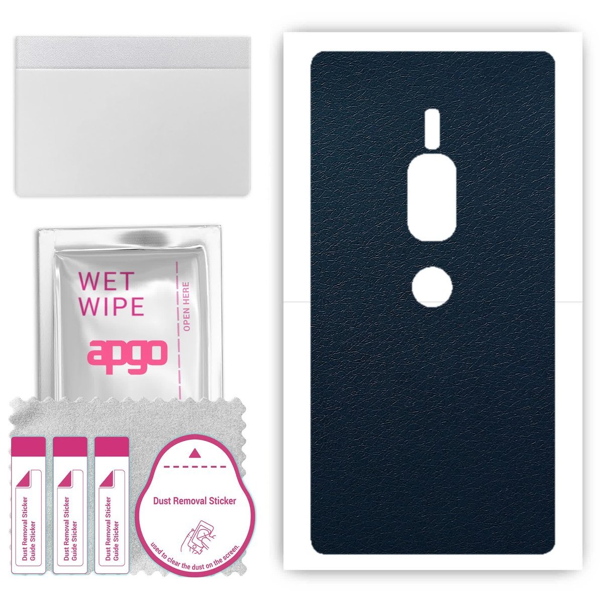 Folia naklejka skórka strukturalna na TYŁ do Sony Xperia XZ2 Premium - Skóra Granatowa - apgo SKINS