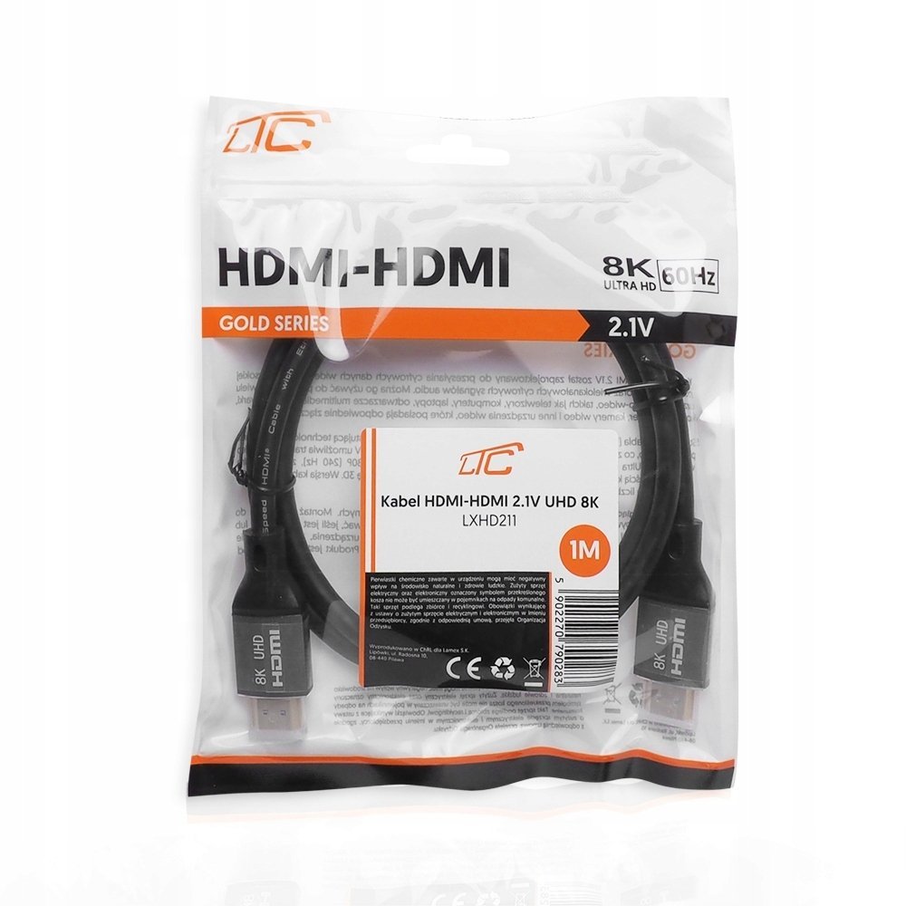 Kabel HDMI-HDMI v2.1 8K 1 m czarny
