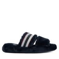 Kapcie damskie - Kapcie Tommy Hilfiger Hilfiger Fur Slipper FW0FW08854 Granatowy - miniaturka - grafika 1