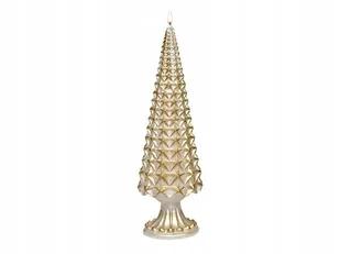 Świeca choinka dekoracyjna (decor tree), perłowo-złota , zwykła HIT Świąt - Świece - miniaturka - grafika 1