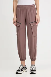 Under Armour spodnie Unstoppable damskie kolor brązowy fason cargo high waist 1386481 - Spodnie sportowe damskie - miniaturka - grafika 1