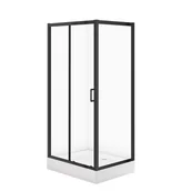 Kabiny prysznicowe - Cersanit Zestaw kabina prysznicowa z brodzikiem  Arteco 100x80x190 cm prostokątna czarna brodzik Tako 16 cm S913-028 - miniaturka - grafika 1