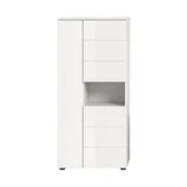 Szafki łazienkowe - Vira szafka łazienkowa 3 drzwi, 1 wnęka biały wysoki połysk, biały. - miniaturka - grafika 1