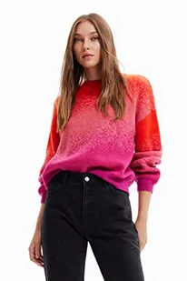Desigual Damski sweter JERS_ombré 9021 wielokolorowy fuksja sweter, materiały wykończenia, XL, Wykończenia materiału, XL - Swetry damskie - miniaturka - grafika 1