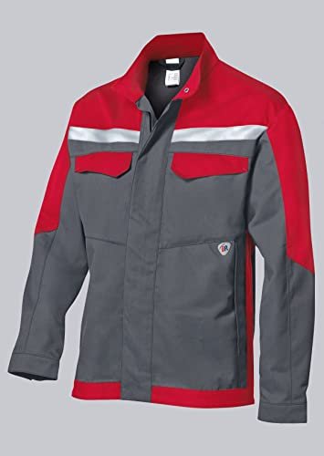 BP 2435-820-5381-64/66n kurtka robocza, stójka, ukryty zamek błyskawiczny i pasek na zatrzask, 320,00 g/m², ciemnoszara/czerwona, 64/66N