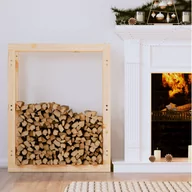 Akcesoria kominkowe - vidaXL Stojak na drewno opałowe, 80x25x100 cm, lite drewno sosnowe - miniaturka - grafika 1